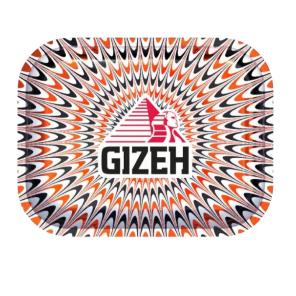 GIZEH - Rolling Tray - 18 x 14cm - Trippy red white - Small