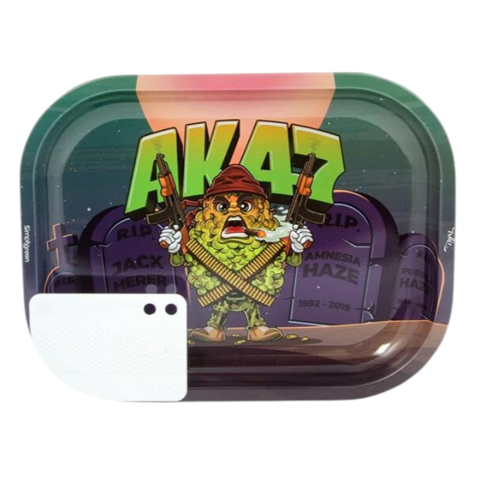 Growpoint Metal Rolling Tray - 18 x 14cm - AK47 Buds