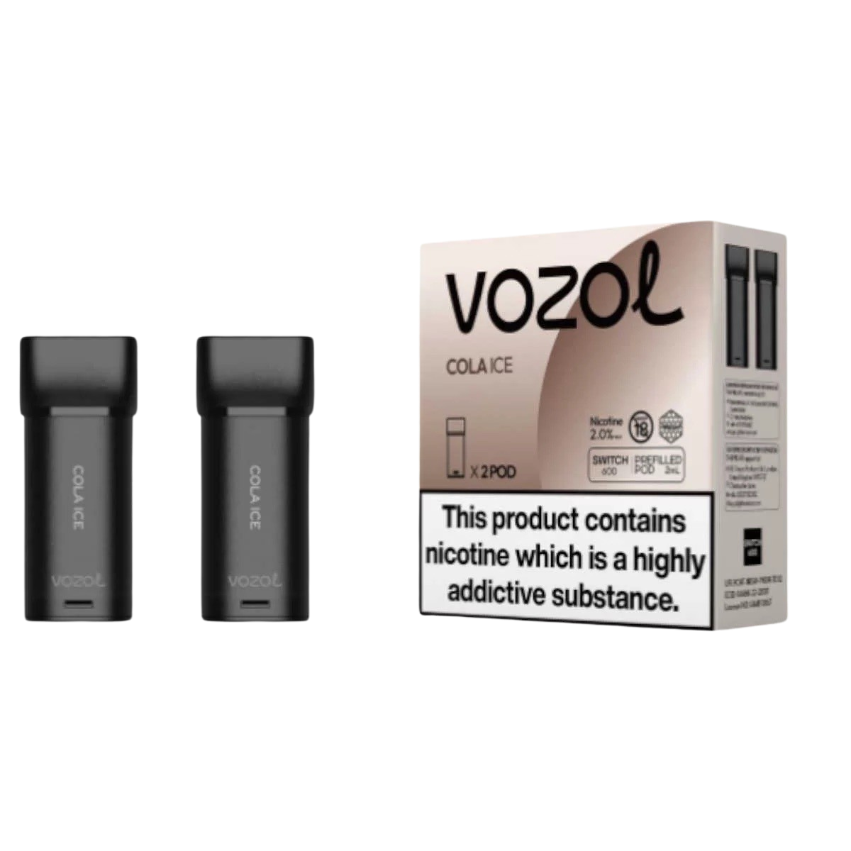 VOZOL SWITCH 600 2er Pod - Cola Ice 20mg