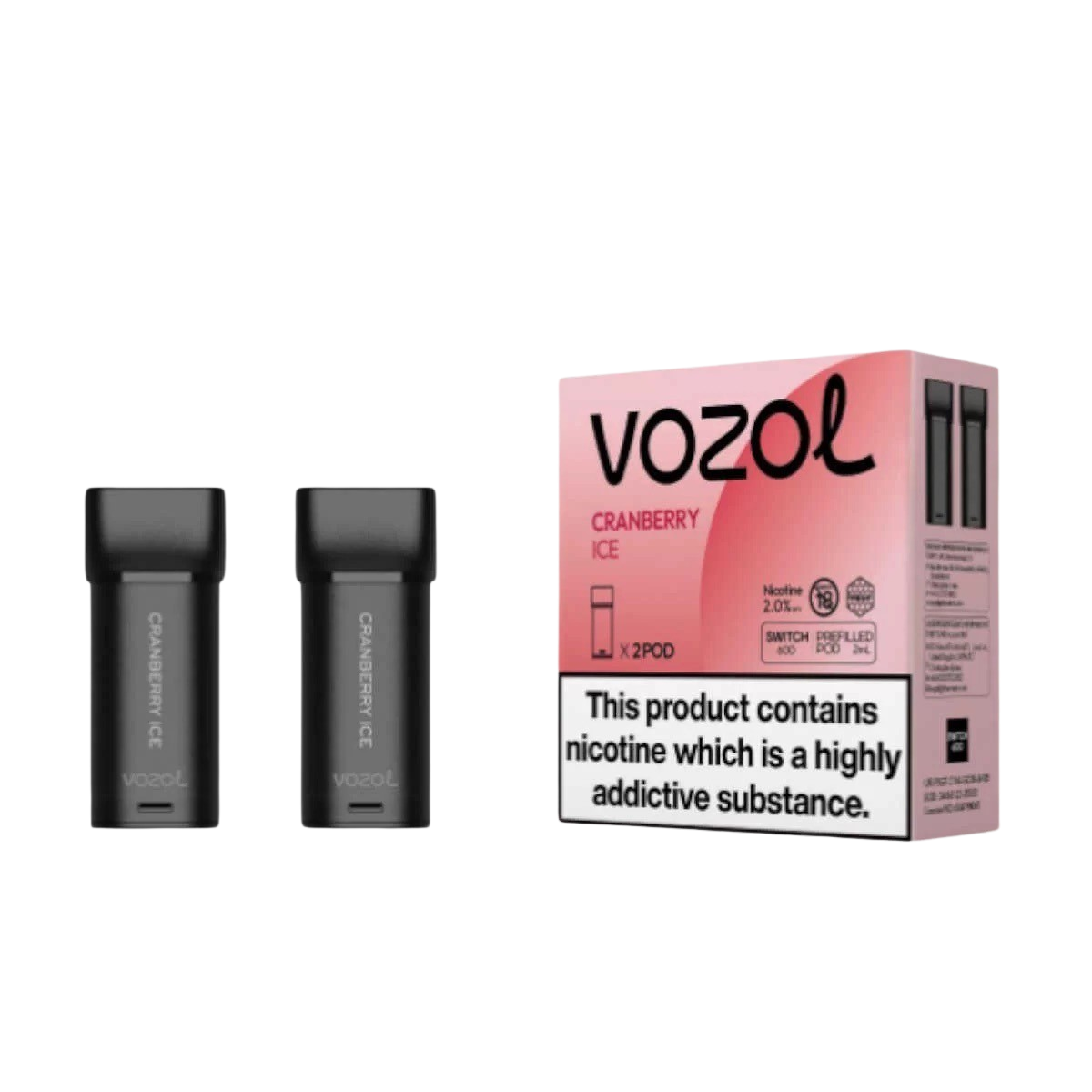 VOZOL SWITCH 600 2er Pod - Cranberry Ice 20mg